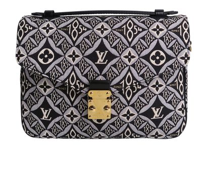 1985 Pochette Metis Jacquard MM, &pound;1,500, Handbags, Black/Blue, Chiffon, Front view